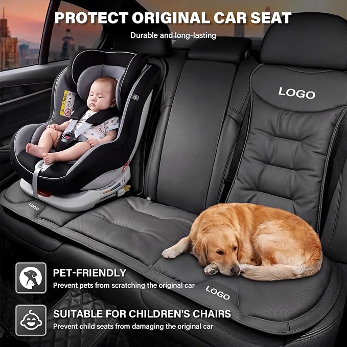Custom Car Seat Cushion with Back Support, Customizable logo, Personalized Car Seat Cushions for Driving, Soft PP Cotton Filling,Universal Fit Non-Slip Seat Cushion for Sedan Truck SUV,Easy to Install