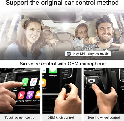 Wireless CarPlay Adapter for Apple Convert OEM Wired to Wireless CarPlay | CarPlay Wireless Adapter Compatible with iPhone 6 and Above, iOS 10+, From 2017 and Later Car, Auto Connect Plug and Play