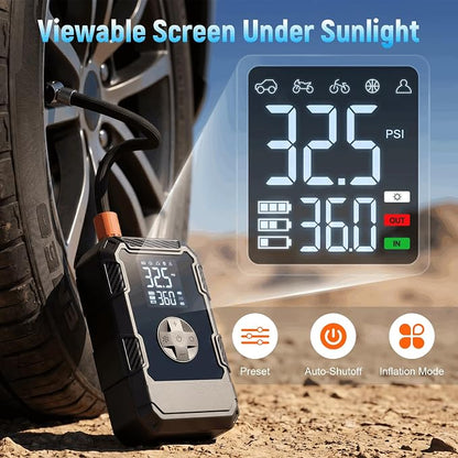 4000A Car Jumper Starter Portable with Air Compressor, 12V Battery Jump Starter with Tire Pump 150PSI for 10L Gas Diesel Engines, Car Battery Jumper Box Pack Combo with LED Light, Father Day Gift