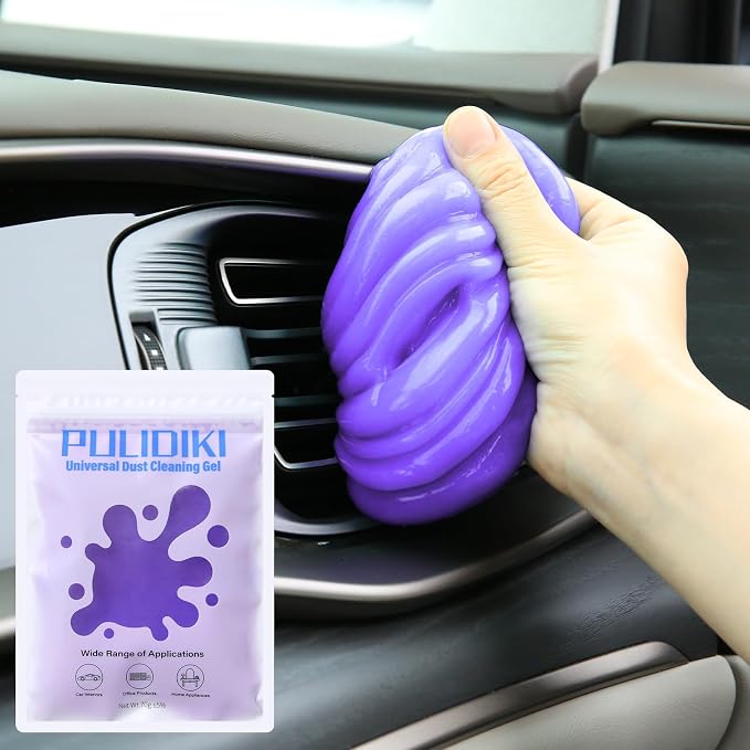 PULIDIKI Car Cleaning Gel Clean Putty, Universal Car Interior Cleaner Slime, Perfect Cleaning Kit Supplies, Auto Detailing Tools Accessories, Dust Remover Gifts for Men Women Purple (70g)