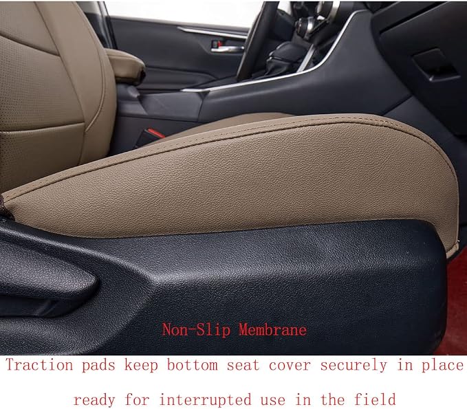 EKR Rav4 Seat Covers Custom Fit for Toyota Rav4(Gasoline) 2019 2020 2021 2022 2023 2024 2025 LE/XLE/XLE Premium/Limited,Leather Car Seat Cover Full Set for SUV,Faux Leather(Sand Beige)