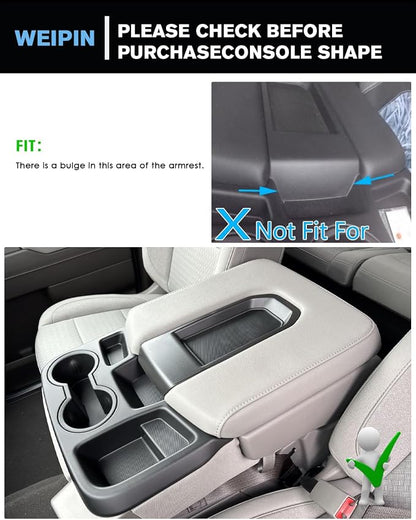 for 4PCS Center Console Water Cup Holder Insert Non-Slip Rubber Mats Compatible with Split-Bench Folding Seat 2019-2026 Chevy Silverado/GMC Sierra 1500&2024-2026 Silverado&Sierra 2500HD/3500HD