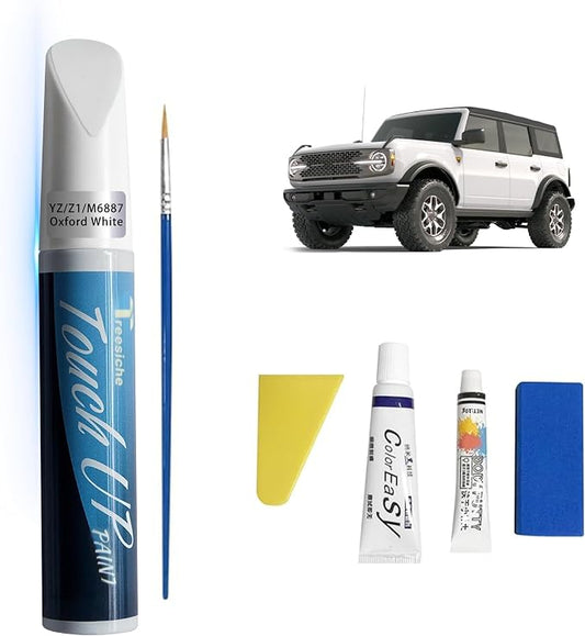 YZ/Z1/M6887 Oxford White Touch Up Paint for Ford Exact Match, Car PaintPen Scratch Repair 2 in 1 Touch Up Paint, Car Scratch Remover for Deep Scratches Exact Match Rapid Drying of Paint Coating