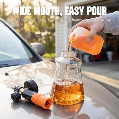 Foam Cannon for Pressure Washer, 1L Car Wash Foam Cannon with 1/4" Quick Connect, Adjustable Snow Foam Lance with Extra Orifice Nozzle & Foam Makers for Cars