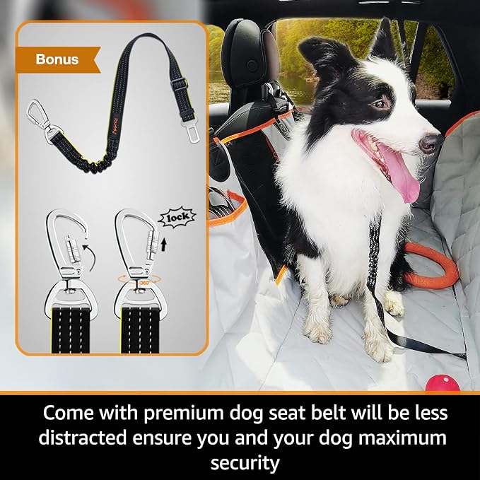 Dog Seat Cover for Tesla Model 3 Waterproof Car Seat Protector with Mesh Window Dog Car Hammock Against Dirt and Fur Anti-Scratch Nonslip Machine Washable Back Seat Cover for Model Y