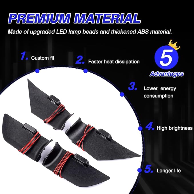 Powerty LED Light for 2025 2026 Toyota Camry XV80 Accessories Inner Door Handle Bowl Mood Lighting Decorative Interior Lamp 4PCS Blue