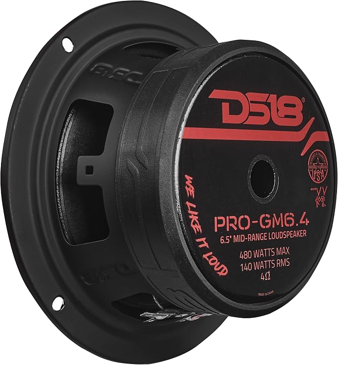 DS18 PRO-GM6.4PK Mid and High Complete Package - Includes 2X Midrange Loudspeaker 6" and 2X Aluminum Super Bullet Tweeter 1" Built in Crossover - Door Speakers for Car or Truck Stereo Sound System