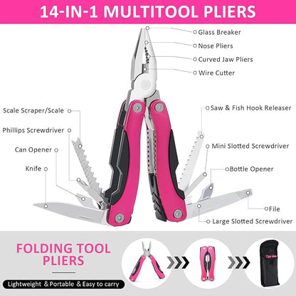 Car Emergency Kit with Portable Air Compressor - Roadside Emergency Kit for Vehicles, Winter Car Safety Roadside Assist Kit, Emergency Car Kit for Teen Girl and Ladies M-75
