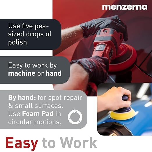 Menzerna Polishing Set 8oz – HCC1000, MCC2500 & SFP3800 | 3-Step System incl. 3 Matching 6-inch Pads for Scratch Removal, Swirl Elimination & Mirror-Like Finish