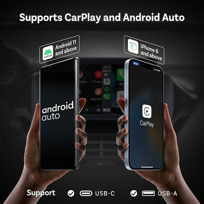 OTTOCAST Mini Dongle Wireless CarPlay Adapter for iPhone & Android Auto Adapter 2-in-1 Convert Wired to Wireless Apple Car Play, Plug & Play, USB-C, Low Latency (2016+ Cars, iOS 10+/Android 11+)