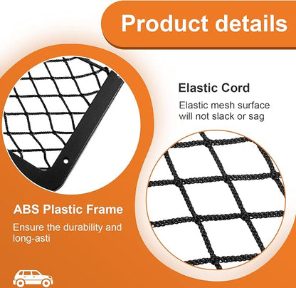 Frienda 4 Pcs Boat Storage Net Bag, ABS Plastic Car Framed Mesh Net Holder, Phone & Cargo Organizer with Screws for Auto, Rv, Boat, Pontoon, Truck Pocket Storage (14 x 7.3 Inch)
