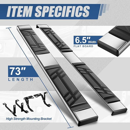 Auto Dynasty Running Boards Compatible with 2018-2025 Chevy Equinox, Stainless Steel Side Step Rail Nerf Bars, 6.5" Step Bars, Polished Chrome 19 20 21 22 23 24