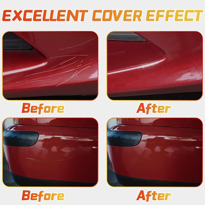 Touch Up Paint Pen for Cars, Car Paint Scratch Repair, 2-In-1 Car Touch Up Paint Fill Paint Pen, Quick & Easy Solution to Repair Minor Automotive Scratches 0.8 fl oz (Red Preal)