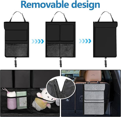 Hovom Car Trunk Organizer, Large Capacity Trunk Organizer for SUV, Detachable Vehicle Seat Back Hanging Storage Organizer with Zippers, Waterproof Car Storage Bag with 7 Pockets (Black)