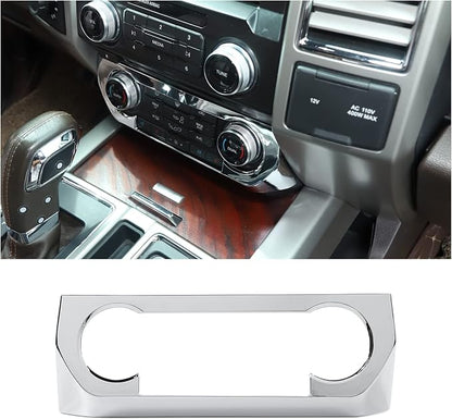 JeCar 11PCS Interior Decoration Trim Kit for Ford F150 2015-2020 Steering Wheel & Center Console Trim & Dashboard & Rear Air Conditioner Vent Cover (Chrome)