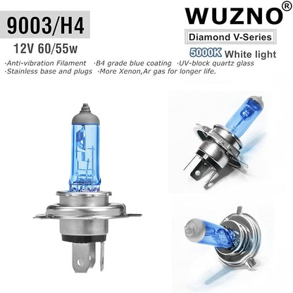 9003/H4 Halogen Headlight Bulb, White Light 12V 60/55w 64193 12342 P43T 5000K Headlamp Repacelment 2 Pack Long Life