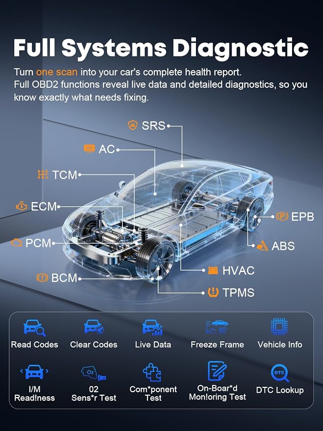 XTOOL D6 OBD2 Scanner Diagnostic Tool with Lifetime Free Updates: 2026 Full System Scan Tool with 15 Resets, Crank Sensor/Throttle Relearn, EPB, Oil Reset, ABS Bleed, FCA & CAN FD, Upgrade of D5S