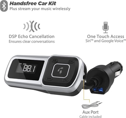 Scosche BTFMSR BTFREQ Universal Bluetooth Hands-Free Car Kit with Digital FM Transmitter and 10-Watt USB Car Charger