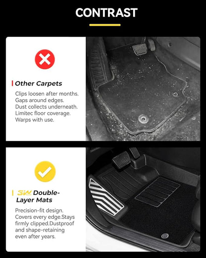 3W Floor Mats(with Metal Pedals) with Carpet & Cargo Liner Fit for Honda CR-V 2023 2024 2025 2026 TPE All Weather Waterproof Custom Fit Automotive Liners and Carpet for Honda CRV(Include Hybrid)