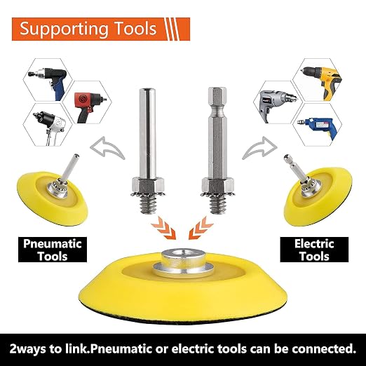 Tshya 3 inch Drill Polishing Kit Buffer Sanding Attachment Car Head Light Restore Pads with Eraser Wheel Waterproof Sanding Discs Include 240-5000# Total 122 Pack