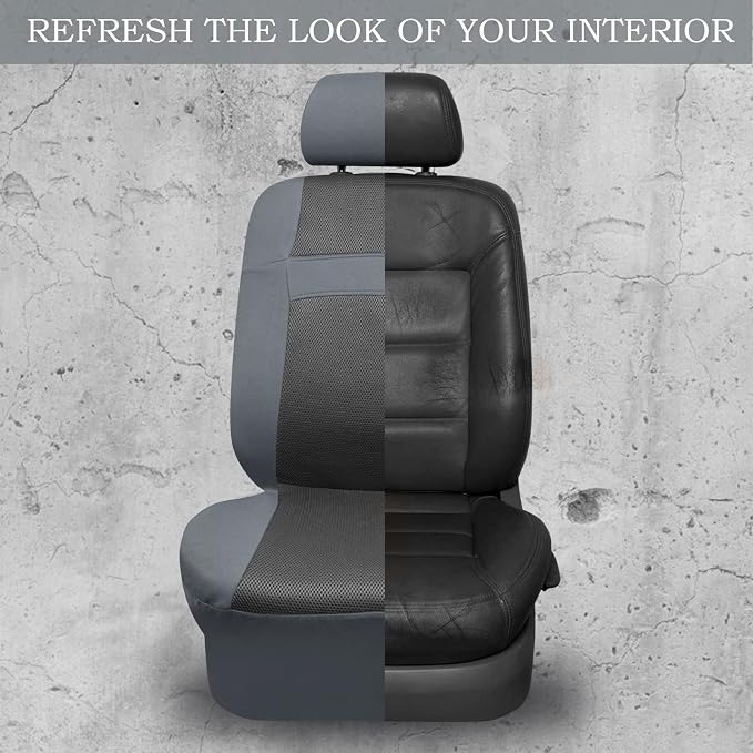 CAR PASS Seat Cover Full Sets, 3D Air Mesh Car Seat Cover with 5mm Composite Sponge Inside,Airbag Compatible Universal Fit for SUV,Vans,sedans, Trucks, Automotive Interior Covers(Pure Gray)