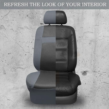CAR PASS Seat Cover Full Sets, 3D Air Mesh Car Seat Cover with 5mm Composite Sponge Inside,Airbag Compatible Universal Fit for SUV,Vans,sedans, Trucks, Automotive Interior Covers(Pure Gray)