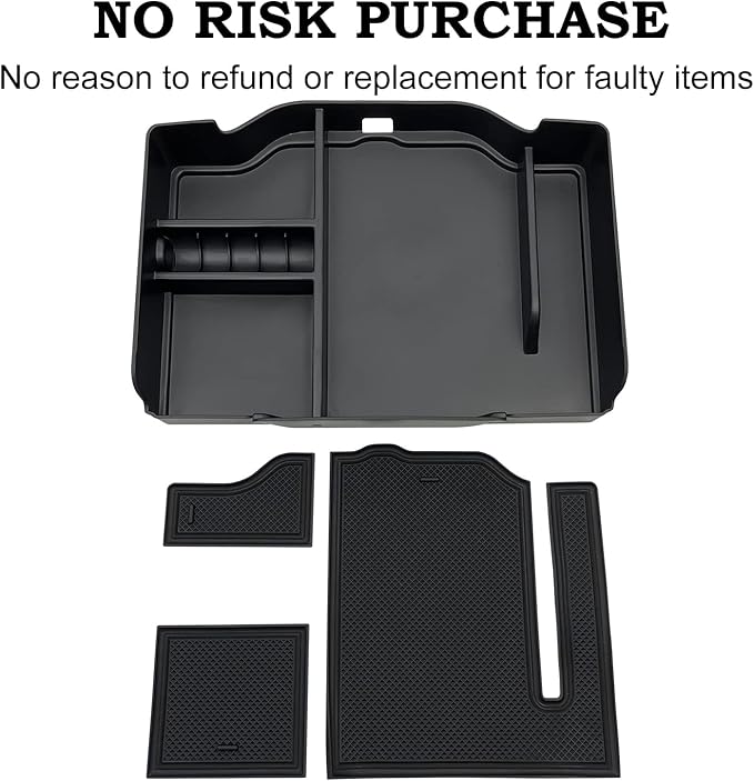 Center Console Organizer fit for Dodge RAM 1500 2500 3500 2026 2025 2024 2023 2022-2019 Accessories Interior Storage Box Armrest Storage Tray (Black) NOT FIT for 40/20/40 Split Bench Seat.