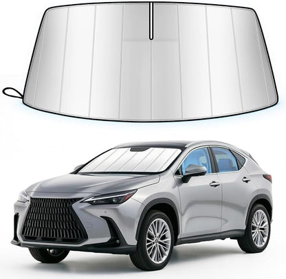 Windshield Sun Shade for Le-xus NX NX250 NX350 NX350h NX450h+ 2022-2026, Custom Fit Folding Design Car Front Window Sunshade Sun Visor Shield Accessories, Blocks UV Rays & Heat
