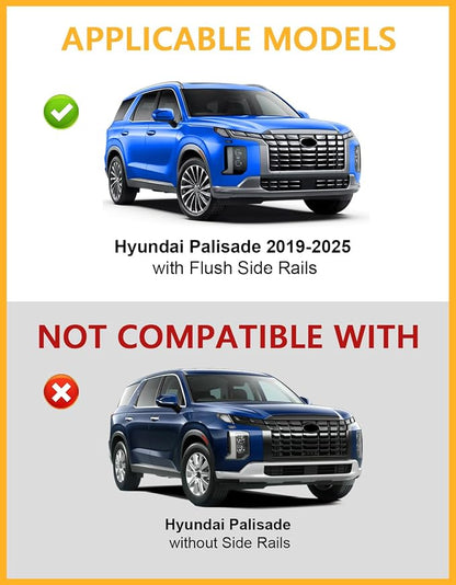 Tuyoung 300lbs Roof Rack Cross Bars Compatible with Hyundai Palisade 2019-2025 SE SEL XRT Limited Calligraphy, Lockable Heavy Duty Anti-Theft Aluminum Rails Crossbars Cargo Carrier Bag