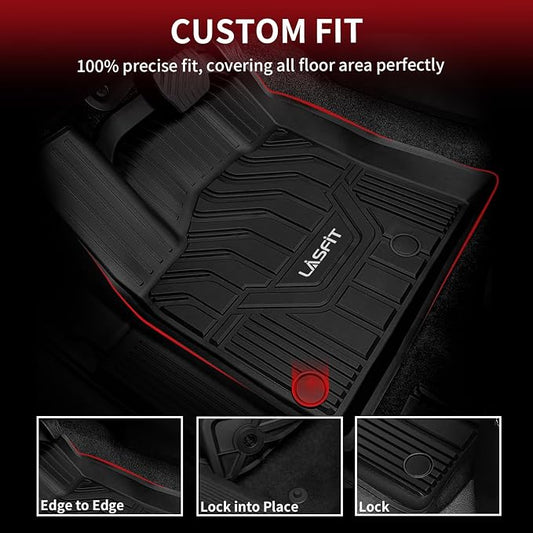 LASFIT Floor Mats & Cargo Mat for Nissan Rogue 2021-2026 (Not Fit Rogue Sport), Custom Fit All Weather TPE Floor Liners for Nissan Rogue S/SV/SL/Platinum 2021-2026 Full Set Car Mats & Trunk Mat, Black