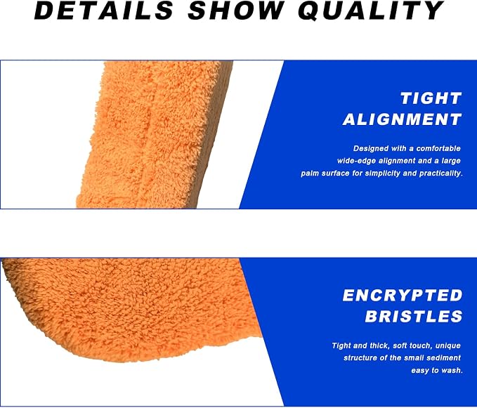 Car Wash Sponge, Large Microfiber Applicator Pad Non-Scratch Detailing Foam, Extra Absorbent Cleaning Sponge Universal Washing Supplies for Cars Trucks Motorcycles (Orange)