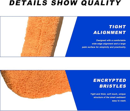 Car Wash Sponge, Large Microfiber Applicator Pad Non-Scratch Detailing Foam, Extra Absorbent Cleaning Sponge Universal Washing Supplies for Cars Trucks Motorcycles (Orange)