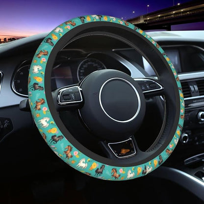 Horse Steering Wheel Covers Non Slip Neoprene Universal 15 Inch Steering Wheel Protector Car Cover for Men Women
