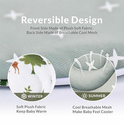 Generic Infant Car Seat Insert Compatible with Mamaroo Swing & Graco Swing and Infant Car Seat, Newborn Insert Baby Head Body Support, Reversible Design, Breathable Soft Fabric, 1Pcs - Green Forest