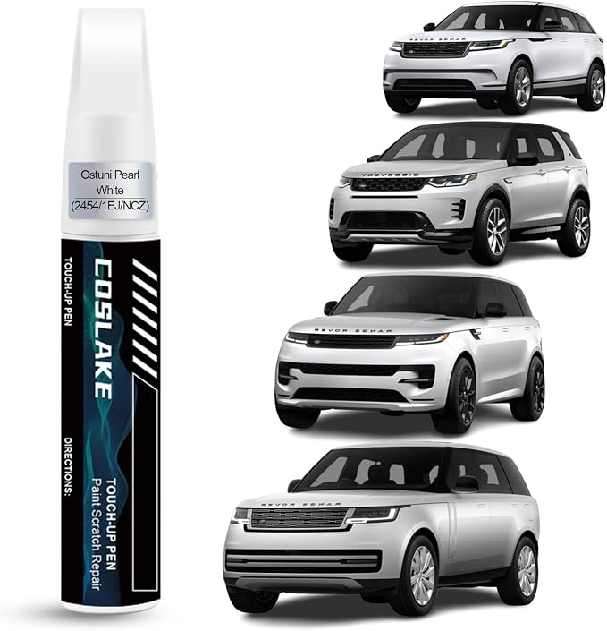 Car Touch Up Paint(Ostuni Pearl White(2454/1EJ/NCZ)) for Landrover, Car Paint Scratch Repair Kit, Quick & Easy Solution, 2 in 1 Scratch Remover Pen with Disposable Micro Applicators