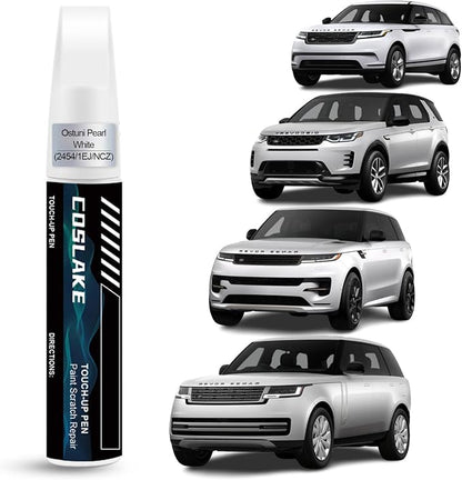 Car Touch Up Paint(Ostuni Pearl White(2454/1EJ/NCZ)) for Landrover, Car Paint Scratch Repair Kit, Quick & Easy Solution, 2 in 1 Scratch Remover Pen with Disposable Micro Applicators