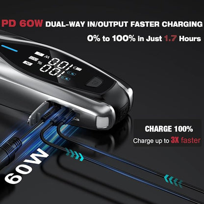 NEXPOW X7 3000A Car Jump Starter, 12V Portable Battery Pack with 60W PD Two-Way Fast Charging, 3.2" HD Display, Up to 12L Gas & 10L Diesel
