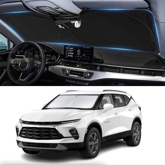 for Chevy Blazer Sunshade Windshield Sun Shade for 2019-2022 2023 2024 2025 2026 Chevrolet Chevy Blazer Accessories Foldable Front Window Shade Sun Visor Cover Blocks UV Rays Keep Your Car Cooler
