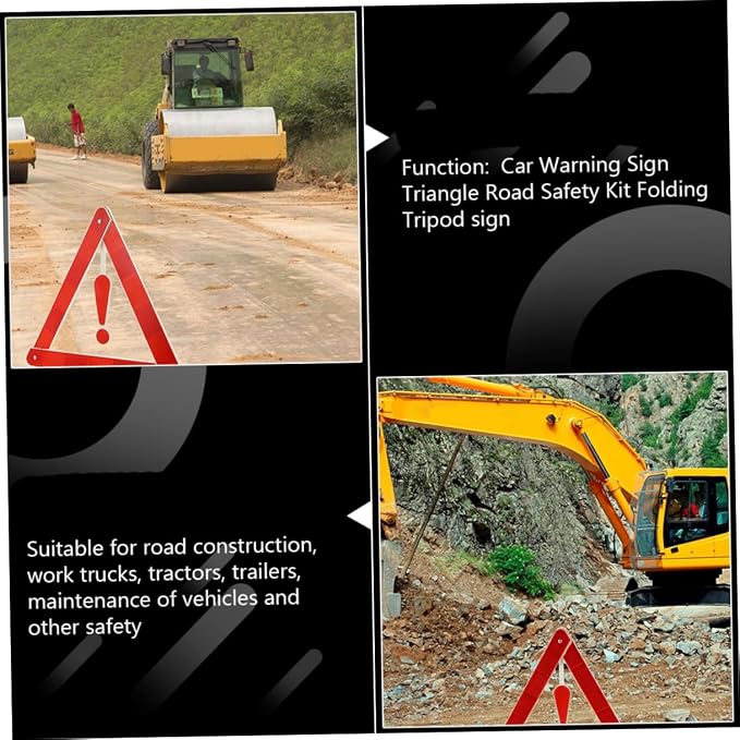 4pcs Car Safety Triangle Roadside Car Kit Reflective Decals Emergency Warning Sign
