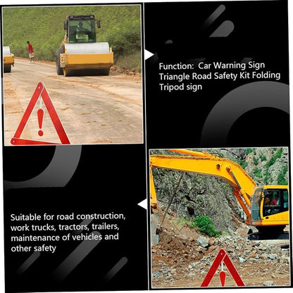 4pcs Car Safety Triangle Roadside Car Kit Reflective Decals Emergency Warning Sign