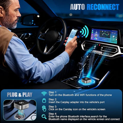 2026 Wireless Car Adapter - Universal Smart Screen Converter, USB-C/Type-C,Plug & Play, Zero Delay Needs Built-in Vehicle System (Silver)