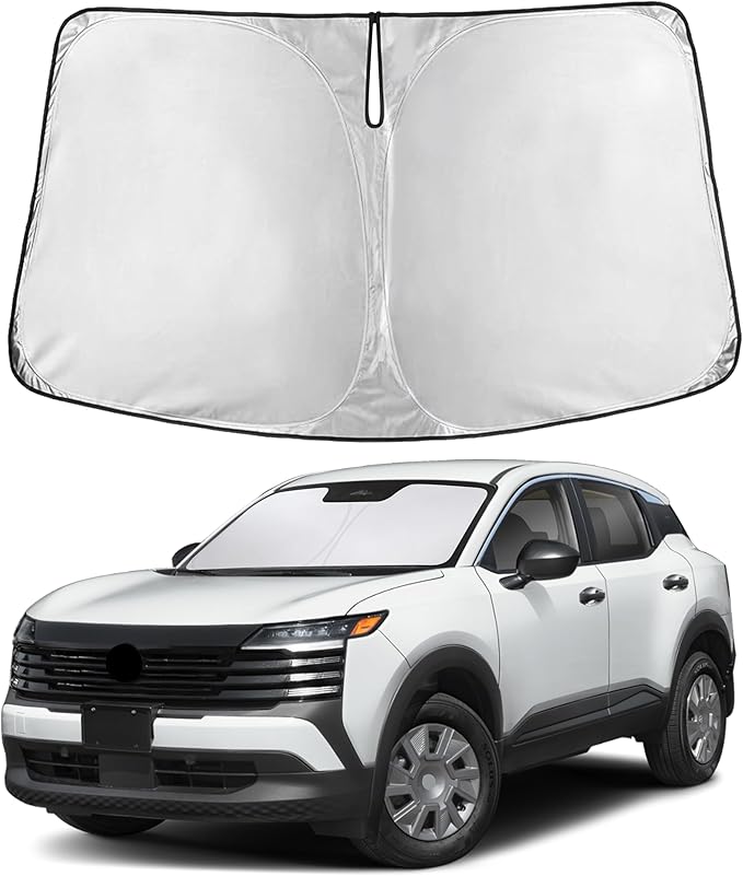 EcoNour Windshield Sunshade Compatible for Nissan Kicks 2025 2026, Sun Visor for Front Windshield & Window Sun Shade Cover, UV Heat Blocker & Protector, Car Accessories