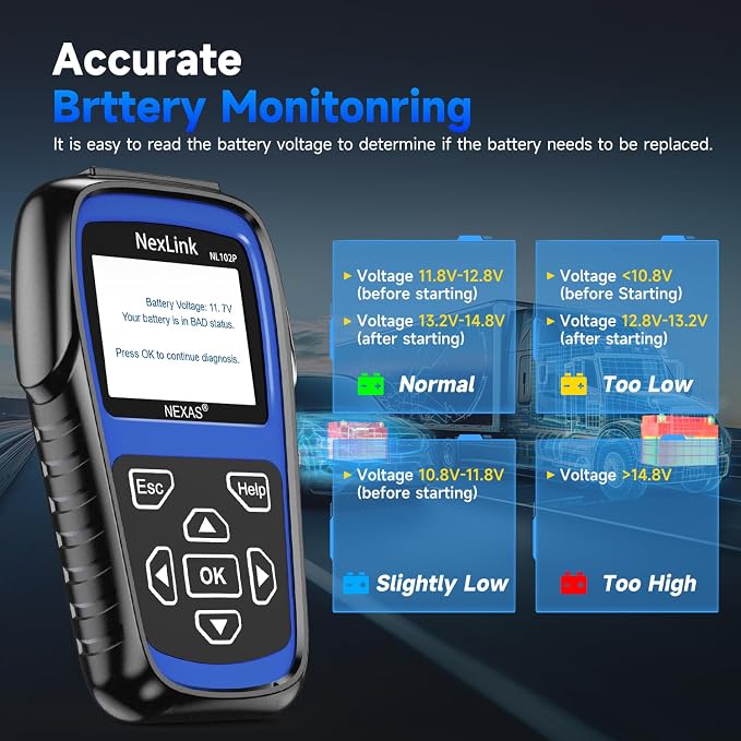 NEXAS NL102P Heavy Duty Truck Scanner with DPF Regeneration, Full System Diesel Diagnostic Tool for J1939/J1708 Trucks