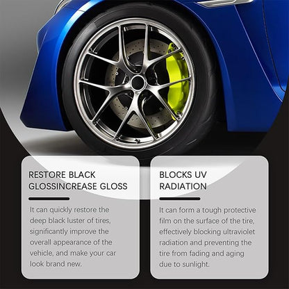 Tyre Nourish Cream,Tire Shine-Restores Deep Black Gloss & Blocks UV - Long Lasting, Non-Greasy Formula for for All Car, Truck,SUV Tires, Prevents Cracking & Aging (1p)