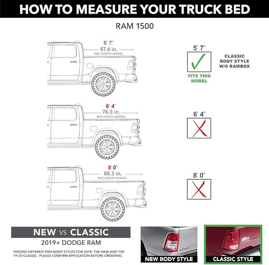 RealTruck Extang Trifecta 2.0 Soft Folding Truck Bed Tonneau Cover | 92425 | Fits 2009-2018, 19'-24' Classic Body 1500 Dodge Ram 1500/2500/3500 5' 7" Bed (67.4")
