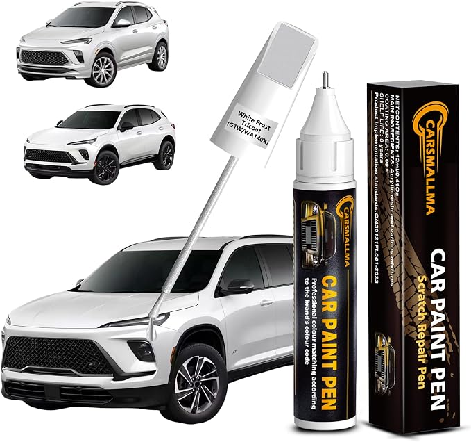 White Frost Tricoat(G1W/WA140X) Car Touch Up Paint for Buick, Color Accurate Car Paint Scratch Repair Pen Kit Quick & Easy Fix Vehicle Chips and Automotive Nicks Scuff