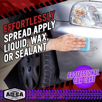 AIDEA Microfiber Applicator Pad-8Pack, Car Wash Sponge, Premium Microfiber Sponge and Cleaning Pads, Perfect for Effortless Wax, Sealant, and Conditioner Application, Car Detailing Supplies, Blue