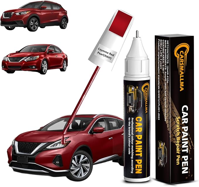 NAH Cayenne Red Pearl Car Touch Up Paint for Nissan, Color Accurate Car Paint Scratch Repair Pen Kit Quick & Easy Fix Vehicle Chips and Automotive Nicks Scuff