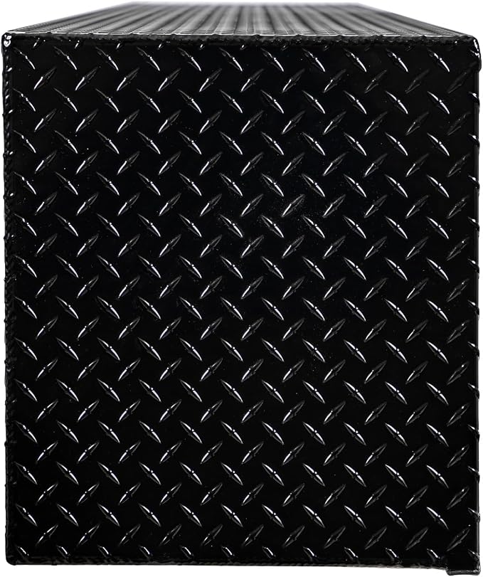 Buyers Products 1721568 Black Aluminum Diamond Tread Topsider Truck Box With Drop Door, 96x18x16 Inch, Weather Resistant, Locking Compression Latch, No Drill Install, Made in USA