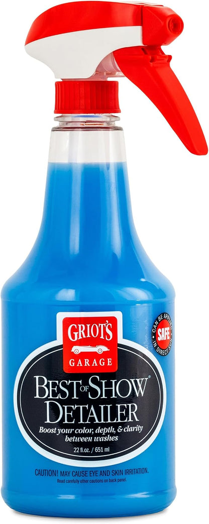 Griot's Garage Best of Show Detailer for Car Detailing, Wipes Away Dust, Fingerprints, and Light Dirt, Improves Paint Gloss and Color Between Washes, 10980, 22oz